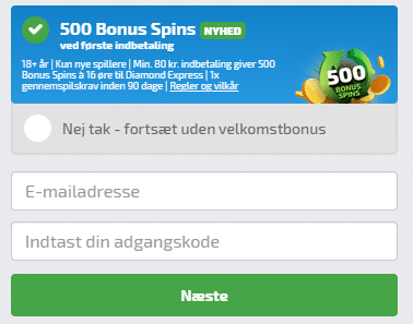 Tilmeld dig ved hjælp af Spilnu bonuskode